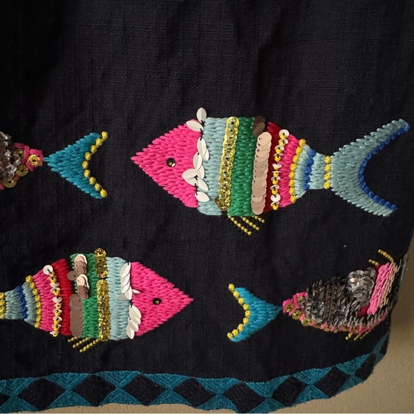 Talbots Embroidered Sequin Fish Sheath Dress Size 4 - Picture 7 of 10